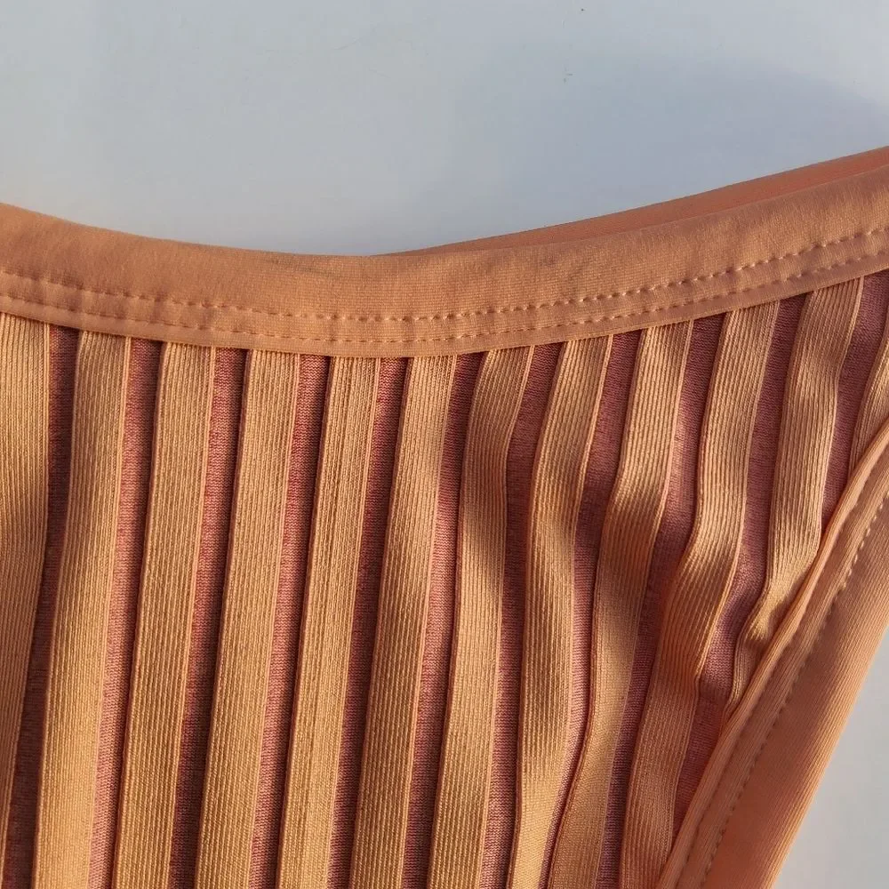L*Space Foley Bitsy Ribbed Swimsuit Bottom Size XS Orange New